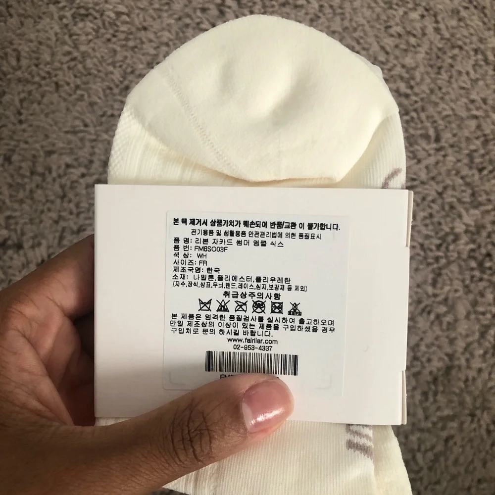 Women's Fair Lair Cream Crew Socks with Taupe Bow Accent